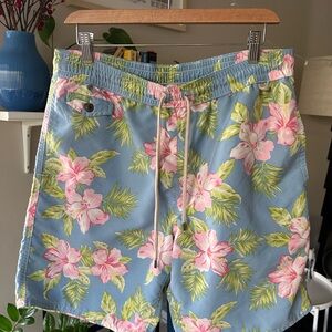Polo Ralph Lauren Mens Floral Pink Blue and Green Swim Shorts W32